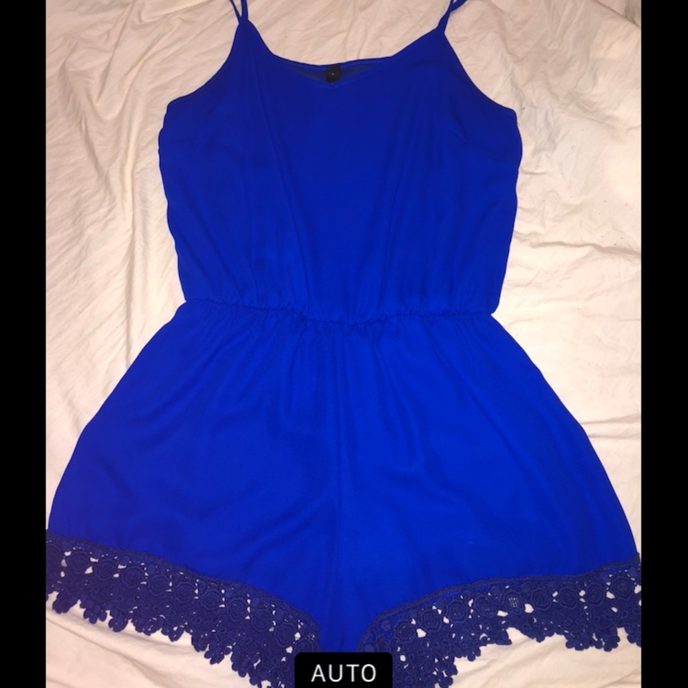 ING cobalt blue tank romper